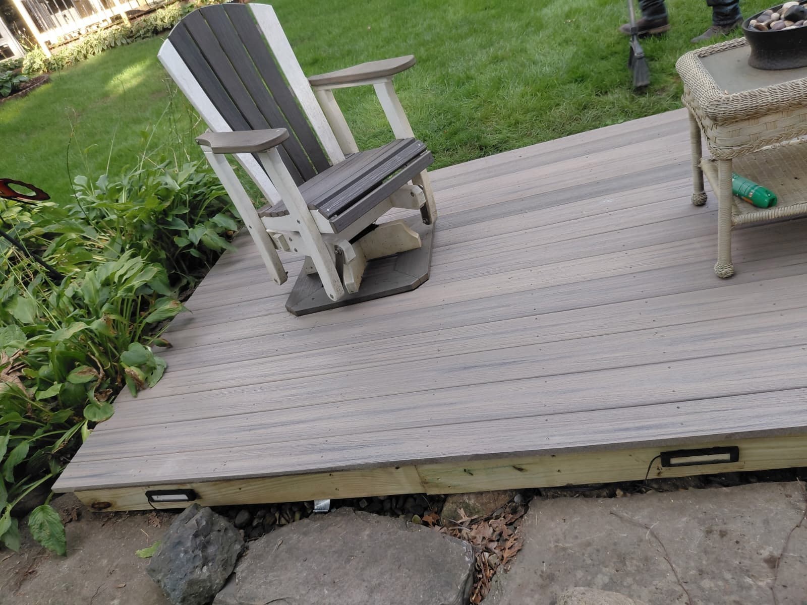Composite creekside deck with seating